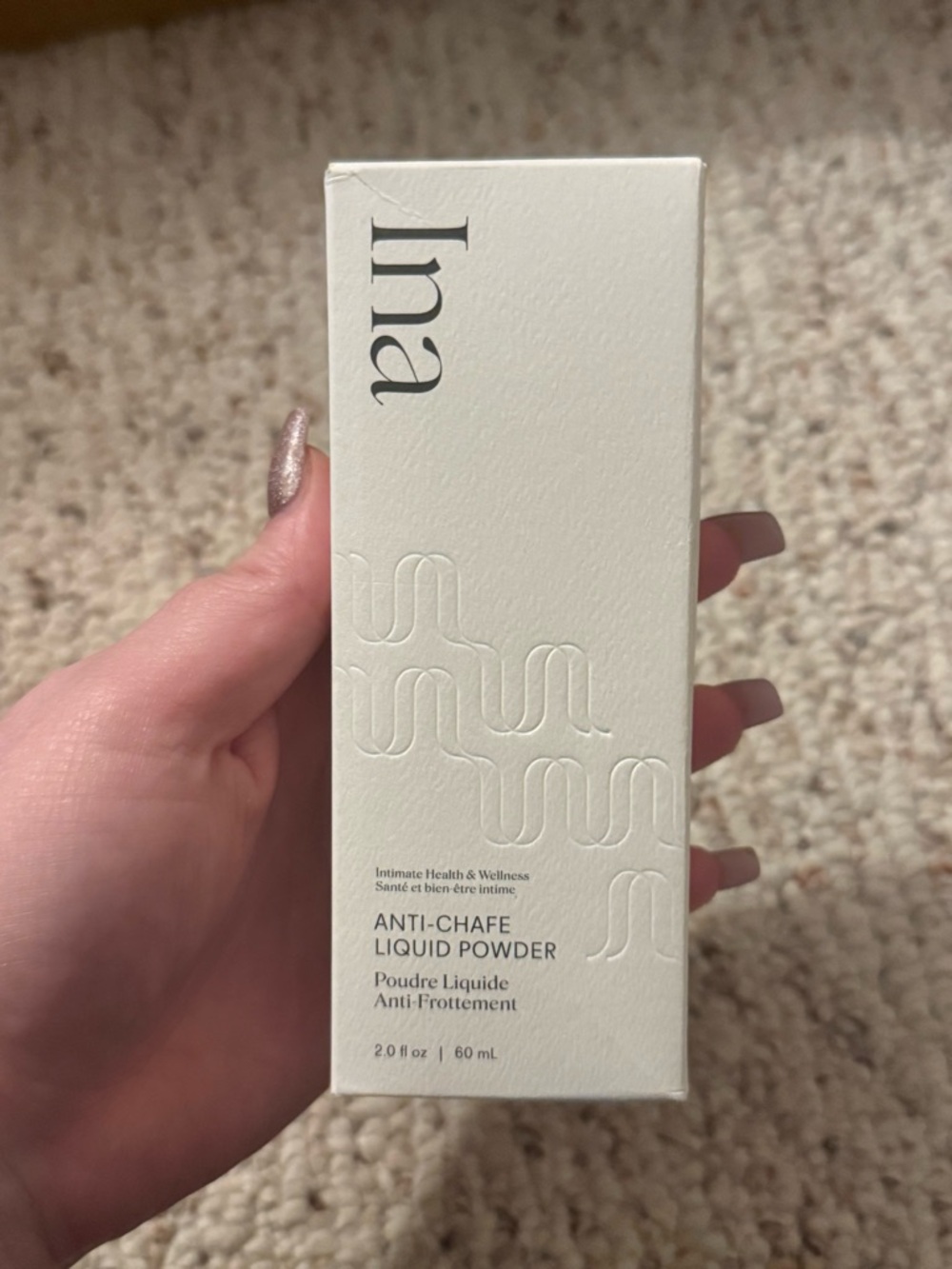 Ina Anti-Chafe Liquid Powder — Cream White Packaging